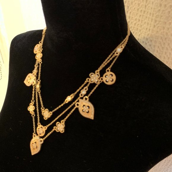 Ballet Gold Rhinestone Baroque Designer Necklace - Picture 3 of 10